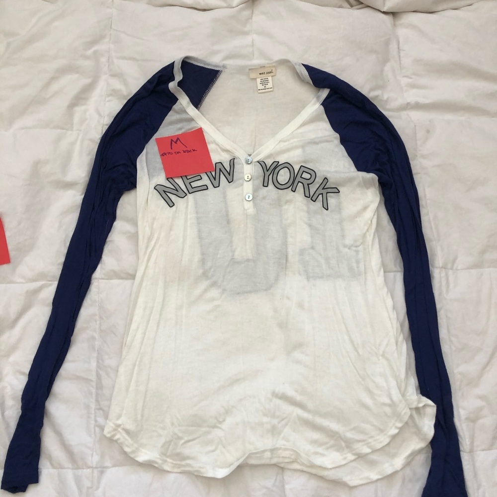 Long sleeve “baseball tee” from Wet Seal